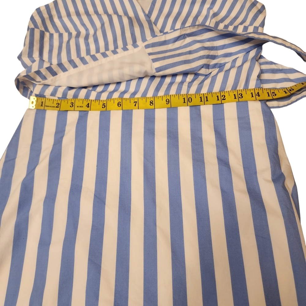 Ann Taylor Poplin Stripe Wrap Chest Dress Size 2 - Picture 8 of 10